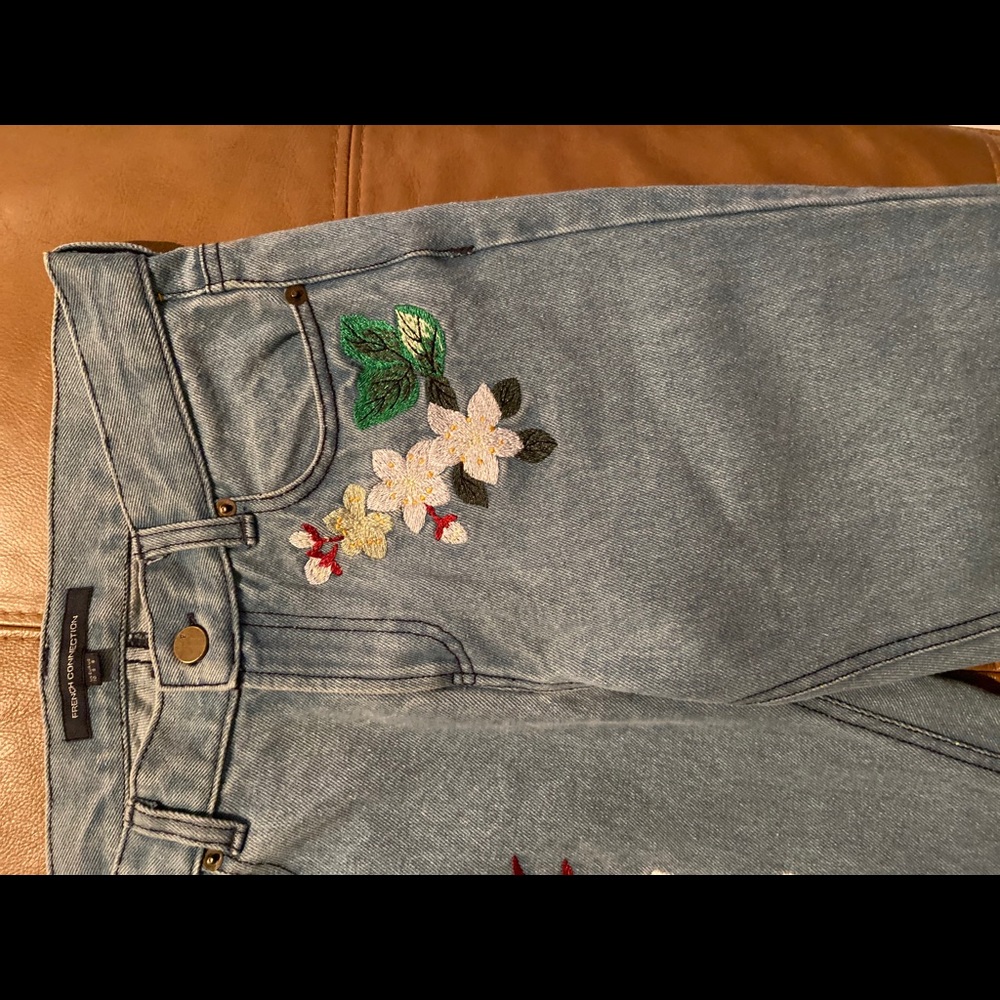 French Connection Floral Embroidered Jeans - Picture 4 of 8